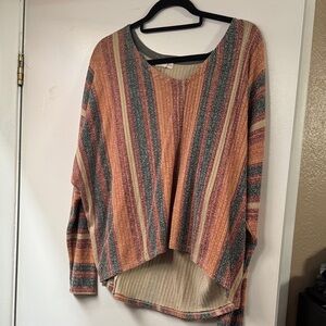 Buckle Multicolor Striped Crop Top